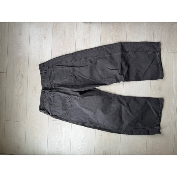 Zara Wide Leg Jeans Charcoal Gray High Rise Relaxed Denim Womens Size 6 28 - Picture 4 of 5